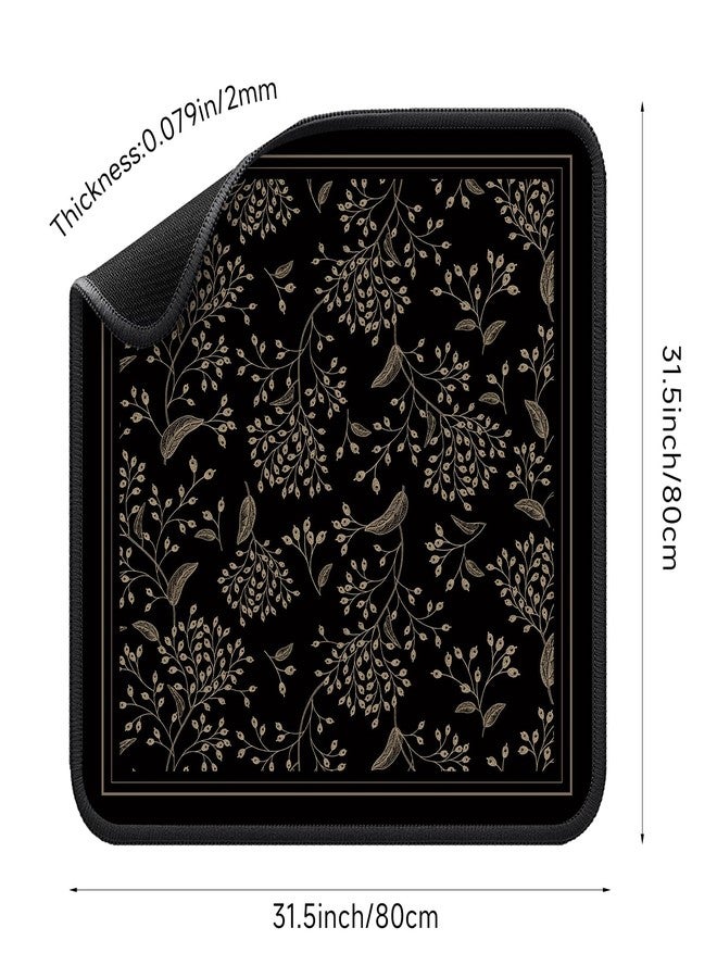 molovsiny Mahjong Mat for Table - Durable Mahjong Table Cover with Unique Design, Premium Mahjong Accessories, Perfect Mahjong Gifts for Women, Game Mat for Mahjong and Board Game Enthusiasts (Noir Floral) - Image 2